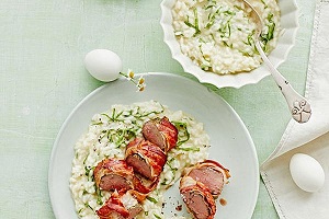 Bacon Lamm mit Bärlauchrisotto