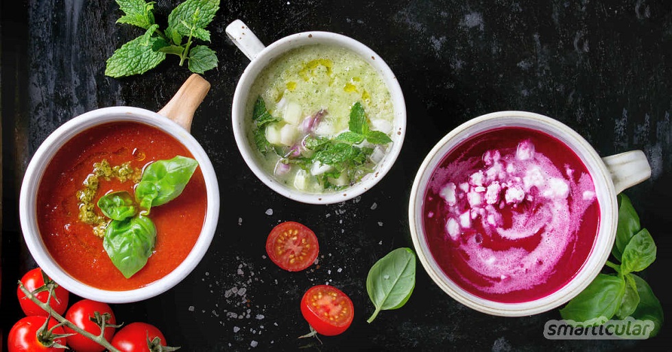 Suppe ohne Kochen: 5 blitzschnelle, kalte Genießer-Suppen