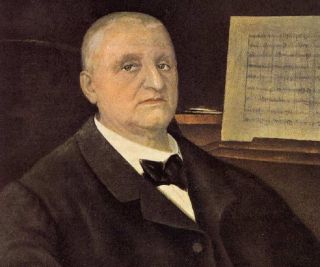 Anton Bruckner beim komponieren