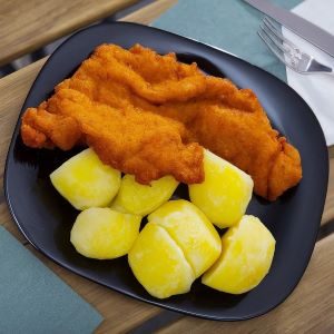 Fischknusperli mit Salzkartoffeln