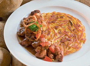 Geschnetzelte Kalbsleber mit Butterrösti Foto Thomas Andenmatten