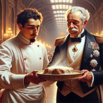 Küchenchef und Oberkellner begutachten den Tafelspitz in der Hofburg