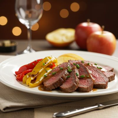 Original Tafelspitz mit Apfeskren angerichtet auf einem schönen Teller