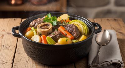 Pot au feu im Steinguttopf