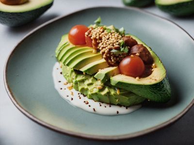 Schön arrangierte Avocadospeise