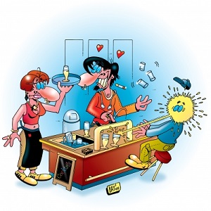 Hektik an der Theke Foto Stefan Bayer pixelio.de