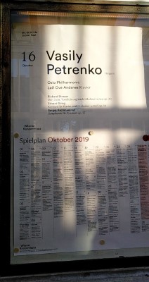 Konzertprogrammaushang am Wiener Konzerthaus