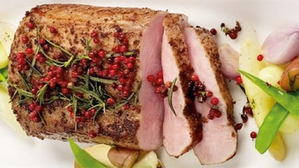 Rosa geschmorter Kalbsrücken