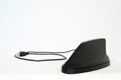 Das Auto lernt hören: Modifizierte Dachfinne zur Erprobung von Sensoren für die akustische Erfassung von Außengeräuschen an einem Fahrzeug.  © Fraunhofer IDMT/Hannes Kalter