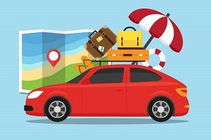 Urlaub mit Auto Symbolbild