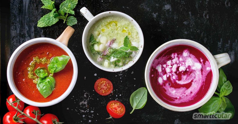 Suppe ohne Kochen: 5 blitzschnelle, kalte Genießer-Suppen